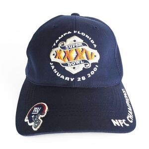 Annco Vintage Y2K Super Bowl XXXV 2001 NY Giants NFC Champions Snapback Hat Navy